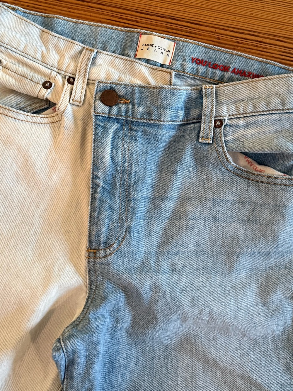 Alice + Olivia Two-Tone Jeans - Picture 5 of 11